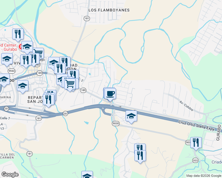 map of restaurants, bars, coffee shops, grocery stores, and more near in 