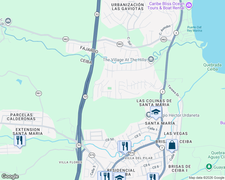 map of restaurants, bars, coffee shops, grocery stores, and more near in Machos
