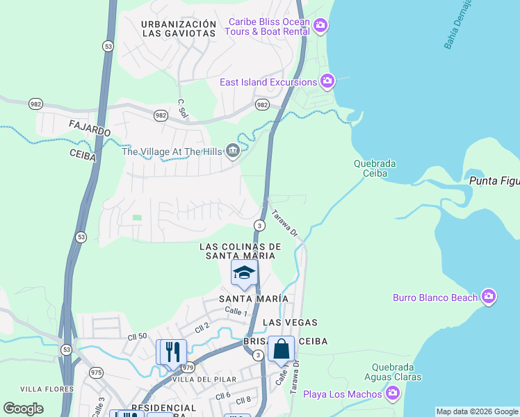 map of restaurants, bars, coffee shops, grocery stores, and more near in Roosevelt Roads