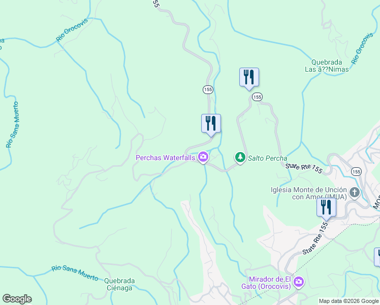 map of restaurants, bars, coffee shops, grocery stores, and more near in Perchas