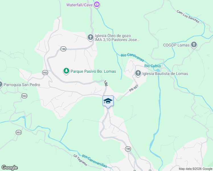 map of restaurants, bars, coffee shops, grocery stores, and more near Puerto Rico 186 in Juncos