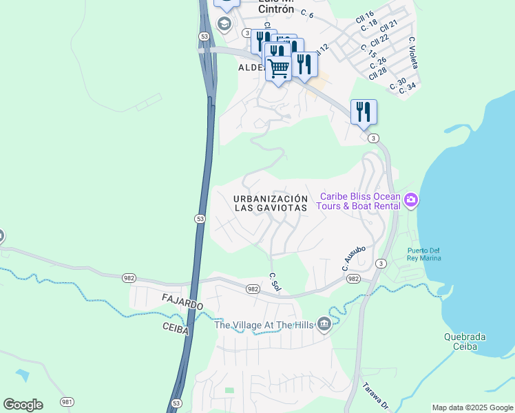 map of restaurants, bars, coffee shops, grocery stores, and more near in 