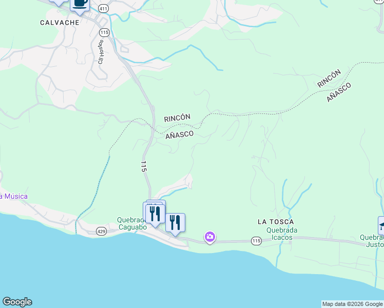 map of restaurants, bars, coffee shops, grocery stores, and more near in La Playa