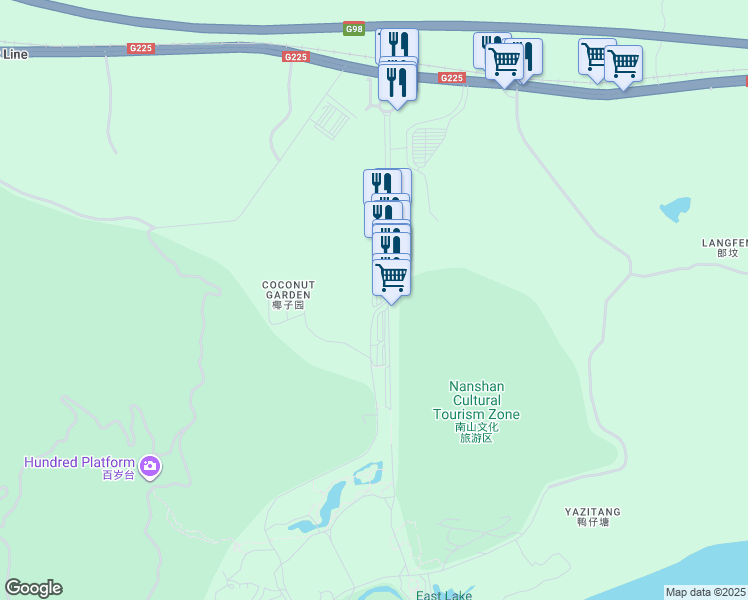 map of restaurants, bars, coffee shops, grocery stores, and more near in Sanya