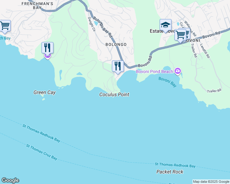 map of restaurants, bars, coffee shops, grocery stores, and more near Water Gate Road in Southside