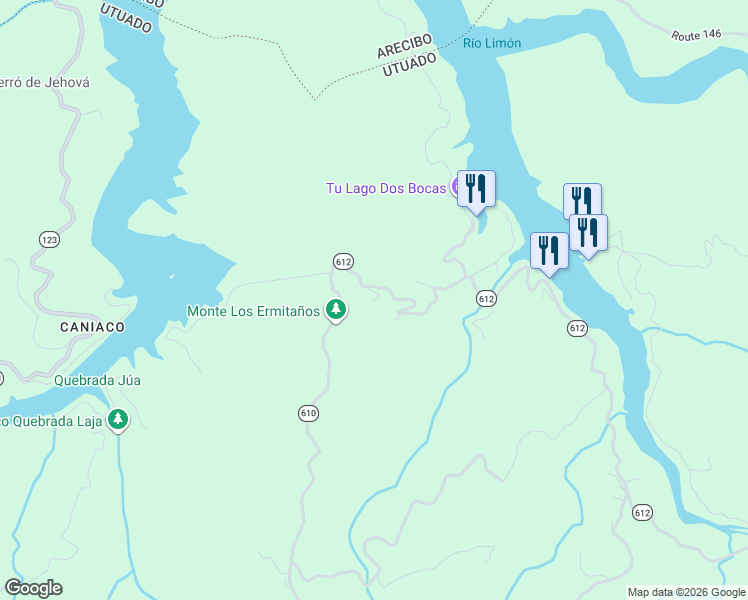 map of restaurants, bars, coffee shops, grocery stores, and more near in Utuado