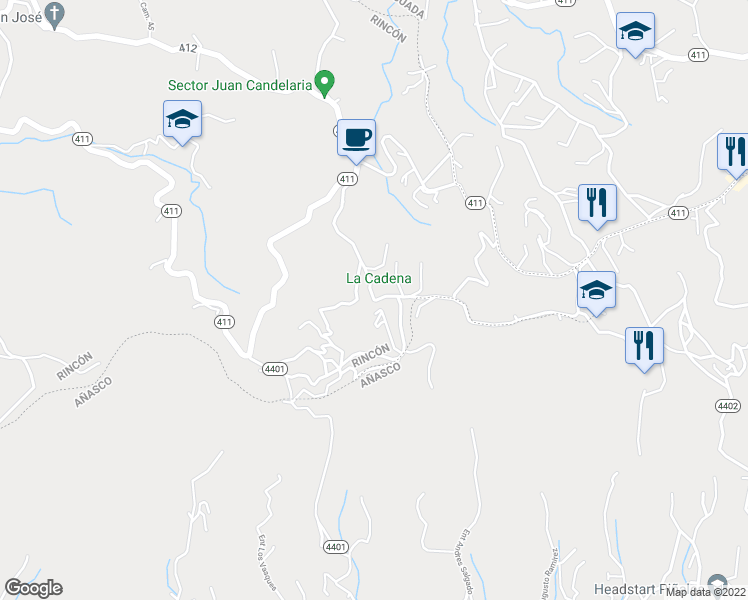 map of restaurants, bars, coffee shops, grocery stores, and more near in Rincon