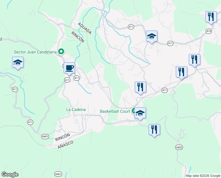 map of restaurants, bars, coffee shops, grocery stores, and more near in Rincon