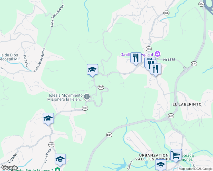 map of restaurants, bars, coffee shops, grocery stores, and more near in Guaynabo