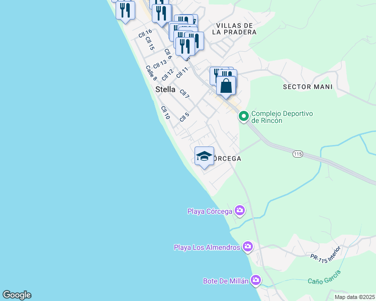 map of restaurants, bars, coffee shops, grocery stores, and more near in Stella