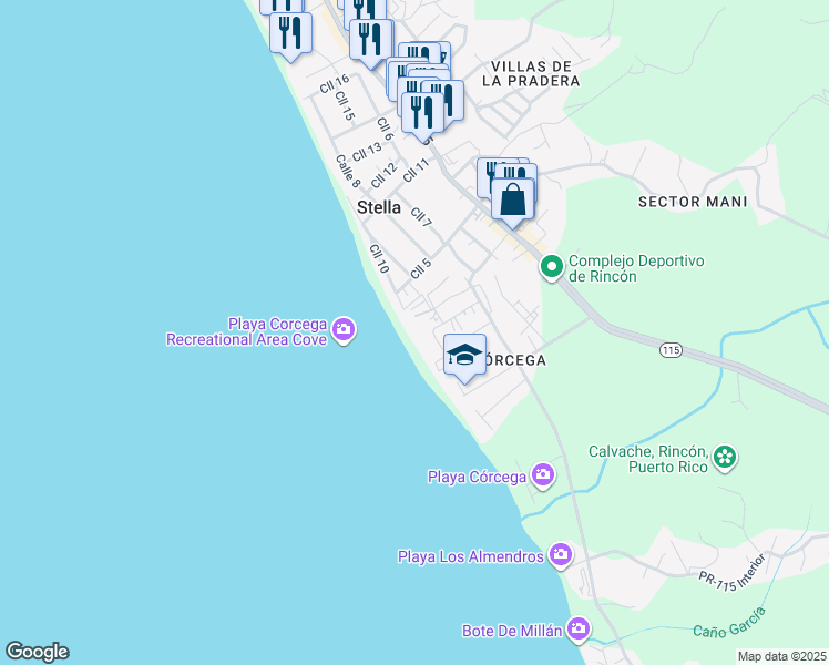 map of restaurants, bars, coffee shops, grocery stores, and more near in Stella