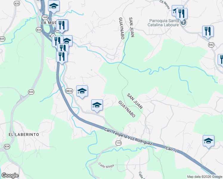 map of restaurants, bars, coffee shops, grocery stores, and more near in Río