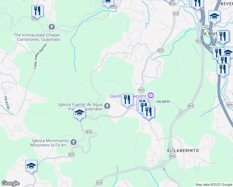 map of restaurants, bars, coffee shops, grocery stores, and more near in Guaynabo