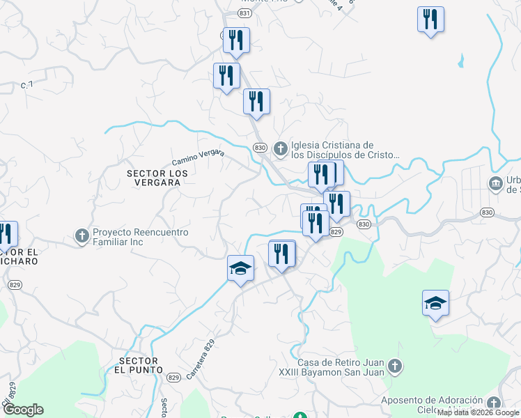 map of restaurants, bars, coffee shops, grocery stores, and more near in Bayamón