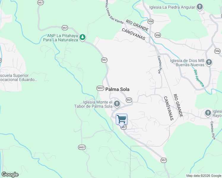 map of restaurants, bars, coffee shops, grocery stores, and more near Puerto Rico 957 in Canóvanas