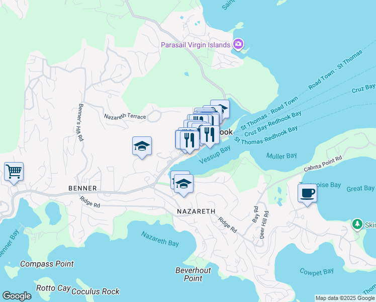 map of restaurants, bars, coffee shops, grocery stores, and more near in East End