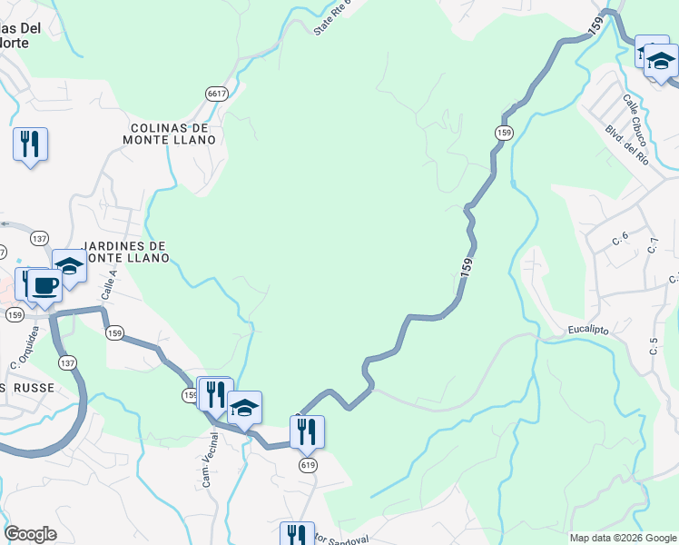 map of restaurants, bars, coffee shops, grocery stores, and more near in Morovis