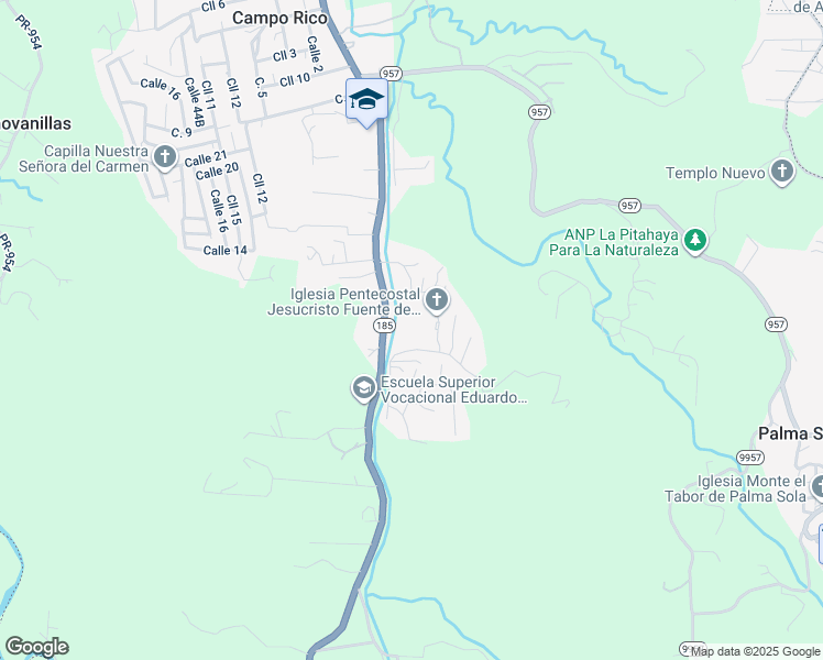 map of restaurants, bars, coffee shops, grocery stores, and more near 6 Puerto Rico 185 in Canóvanas