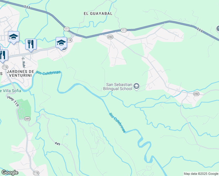 map of restaurants, bars, coffee shops, grocery stores, and more near in Piedras Blancas