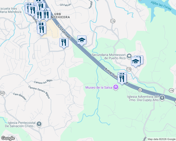 map of restaurants, bars, coffee shops, grocery stores, and more near in San Juan
