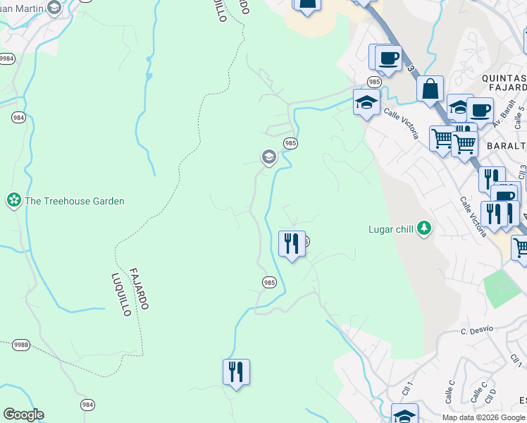 map of restaurants, bars, coffee shops, grocery stores, and more near in Fajardo