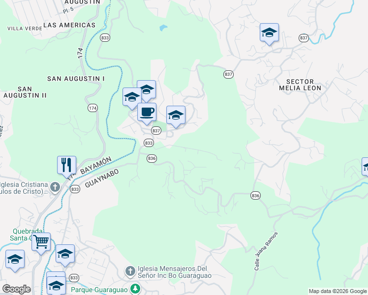 map of restaurants, bars, coffee shops, grocery stores, and more near Sec Ponche Crema in Bayamón