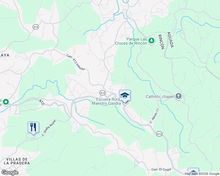 map of restaurants, bars, coffee shops, grocery stores, and more near in Rincón