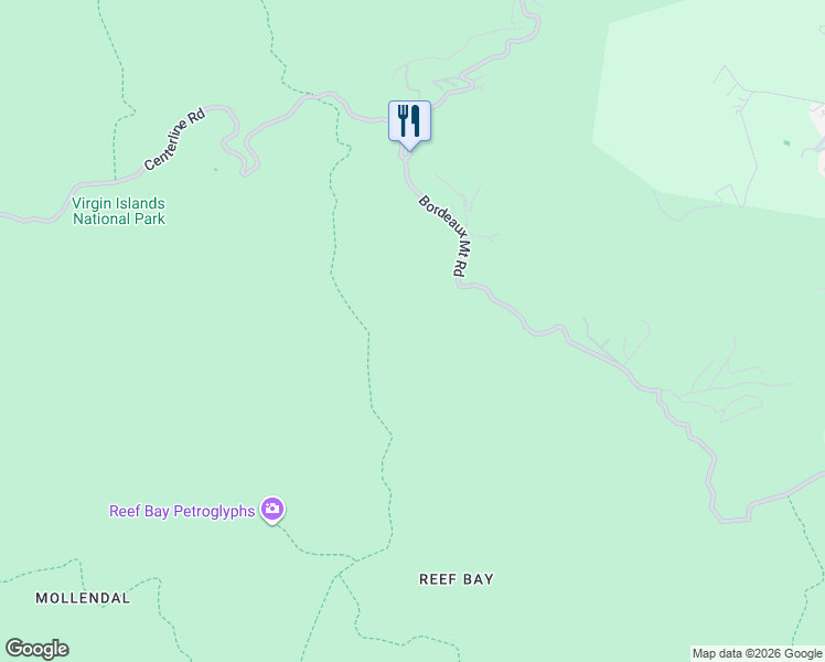 map of restaurants, bars, coffee shops, grocery stores, and more near Reef Bay Trail in Central