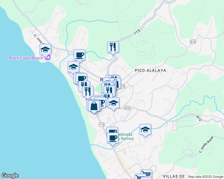 map of restaurants, bars, coffee shops, grocery stores, and more near 2-8 Calle Progreso in Aguada