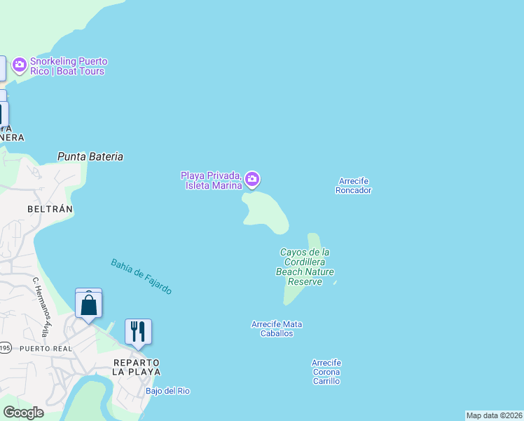 map of restaurants, bars, coffee shops, grocery stores, and more near in Fajardo