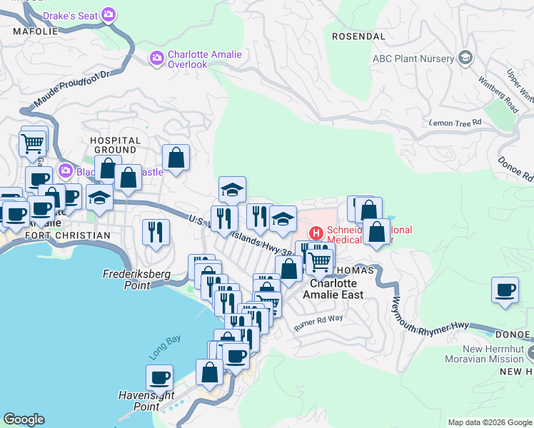 map of restaurants, bars, coffee shops, grocery stores, and more near in Northside
