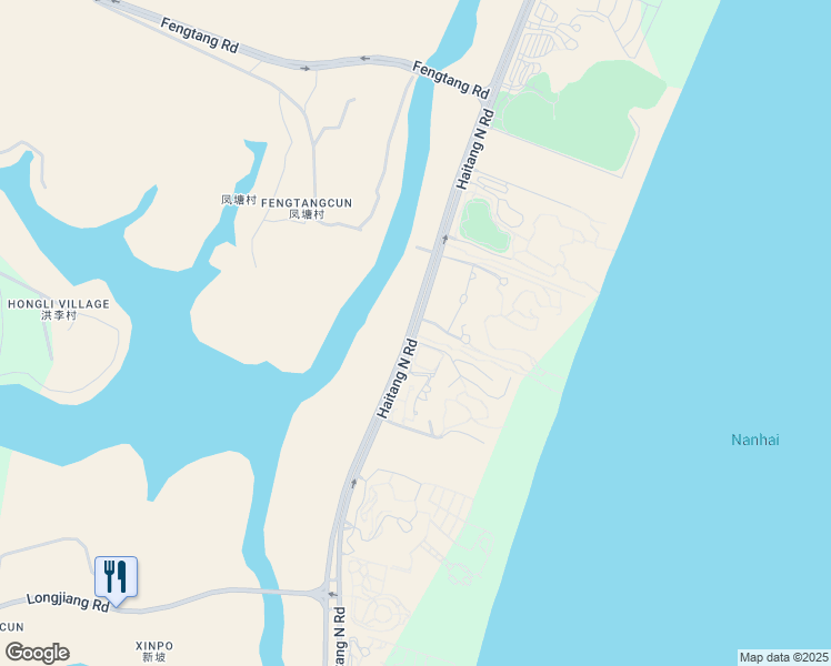 map of restaurants, bars, coffee shops, grocery stores, and more near Hai Tang Bei Lu in San Ya Shi