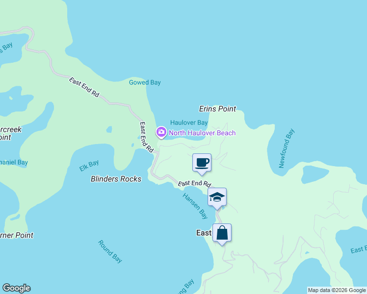 map of restaurants, bars, coffee shops, grocery stores, and more near 3137 Dreeket Bay Drive in East End