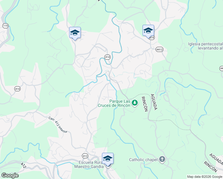 map of restaurants, bars, coffee shops, grocery stores, and more near PR-414 in Aguada