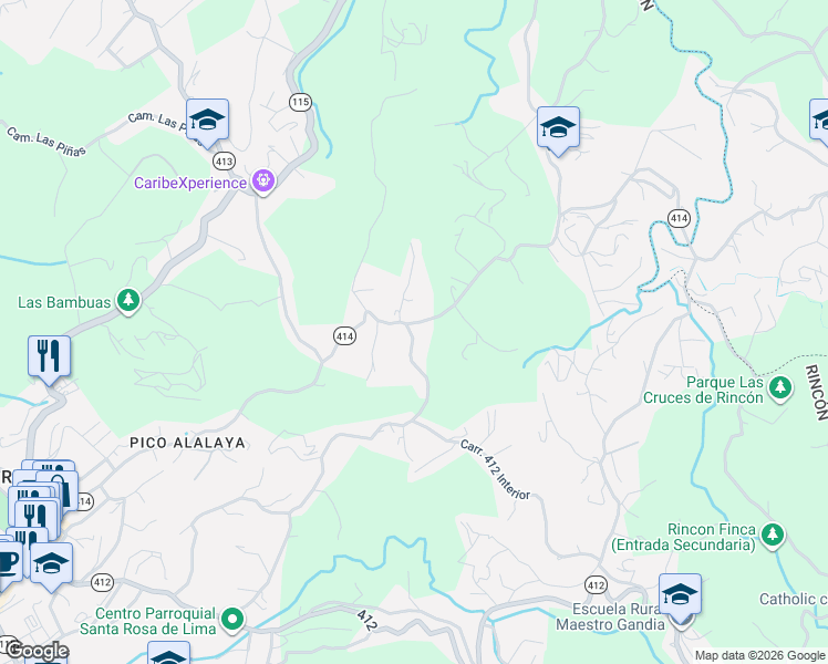 map of restaurants, bars, coffee shops, grocery stores, and more near Camino Mortero in Aguada
