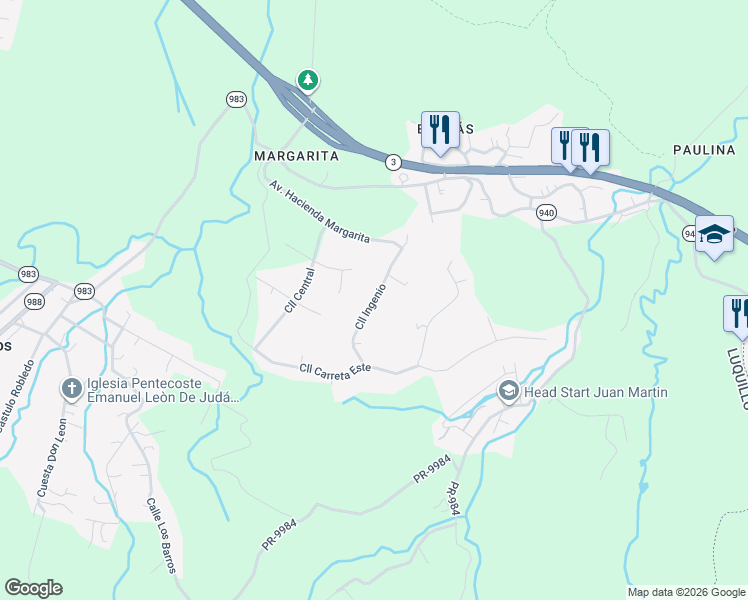 map of restaurants, bars, coffee shops, grocery stores, and more near Calle Ingenio in Pitahaya