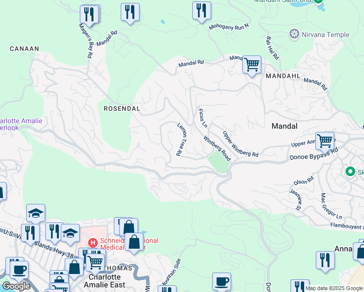 map of restaurants, bars, coffee shops, grocery stores, and more near Lemon Tree Road in Northside