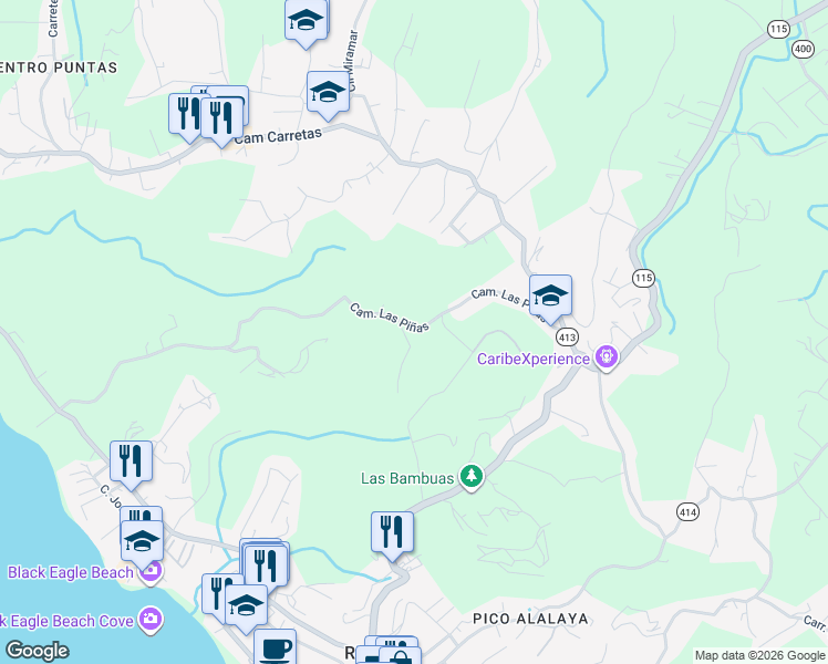 map of restaurants, bars, coffee shops, grocery stores, and more near Unnamed Road in Aguada