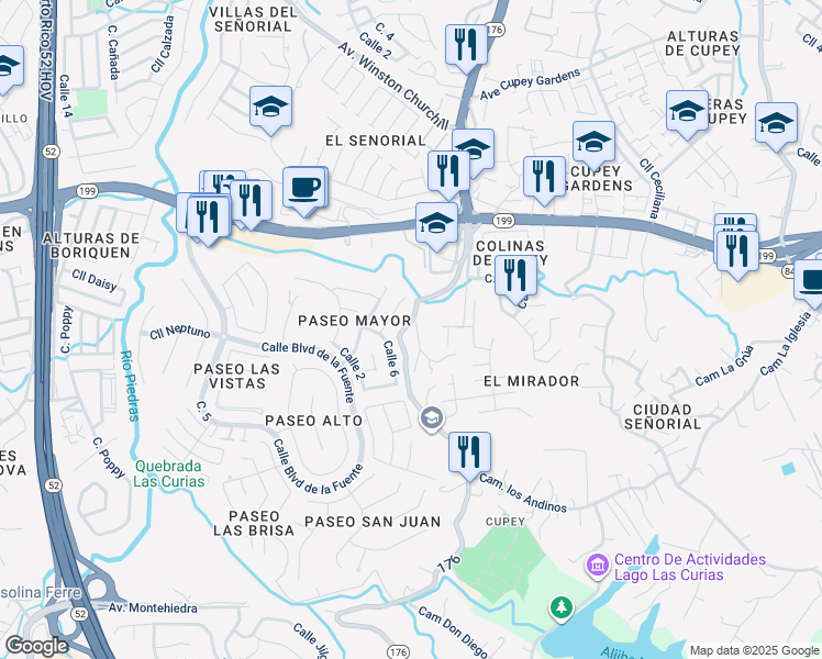 map of restaurants, bars, coffee shops, grocery stores, and more near in San Juan