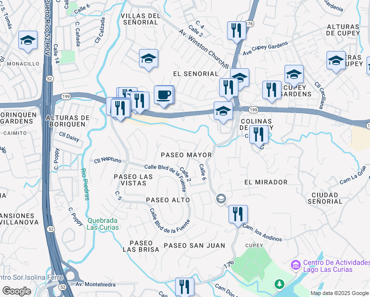 map of restaurants, bars, coffee shops, grocery stores, and more near in San Juan