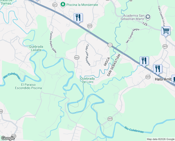 map of restaurants, bars, coffee shops, grocery stores, and more near in Capá