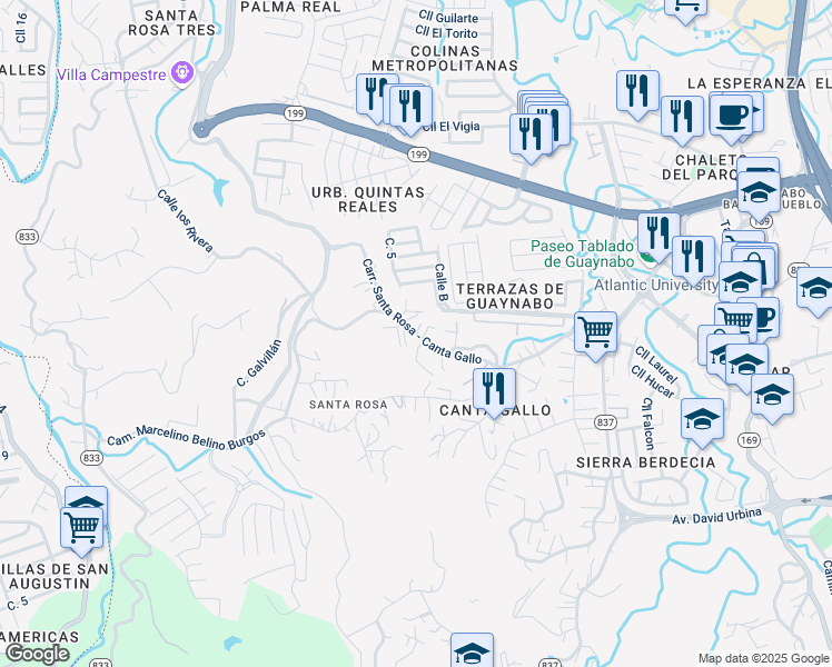 map of restaurants, bars, coffee shops, grocery stores, and more near Carr Sector Station Rosa Y S Gallo in Guaynabo