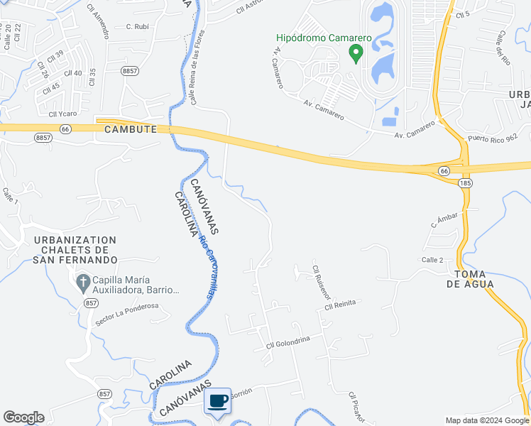 map of restaurants, bars, coffee shops, grocery stores, and more near in Canóvanas