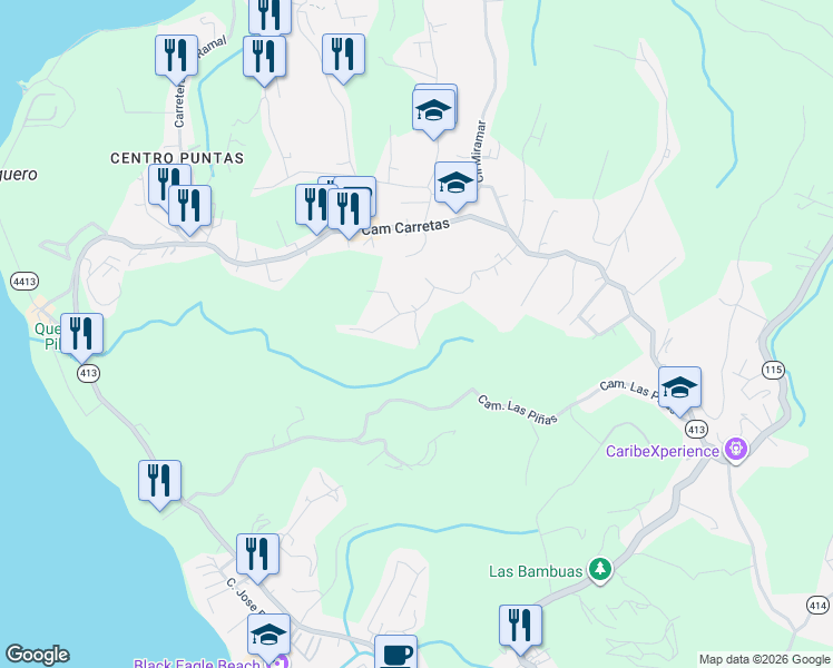 map of restaurants, bars, coffee shops, grocery stores, and more near Unnamed Road in Aguada