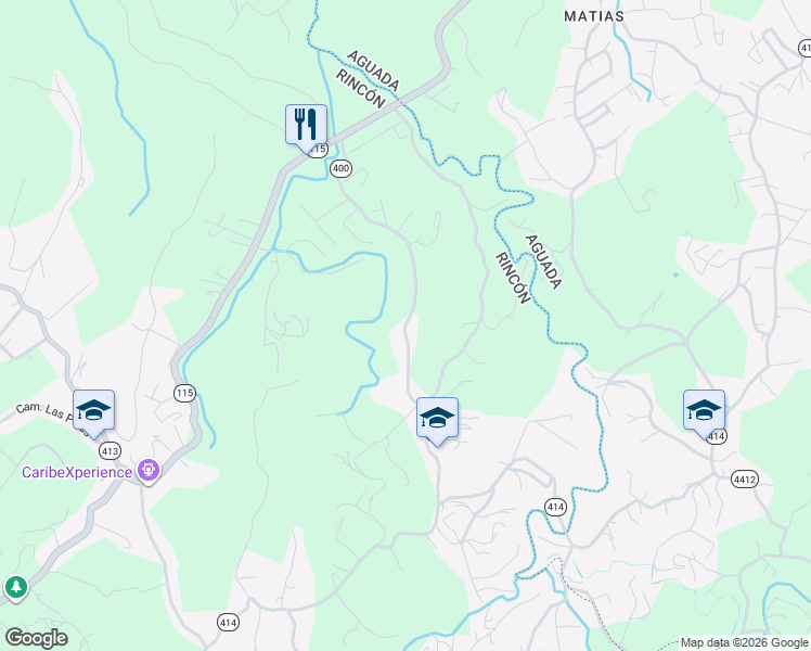map of restaurants, bars, coffee shops, grocery stores, and more near PR-400 in Aguada