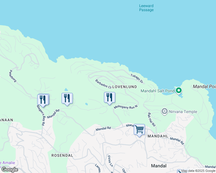 map of restaurants, bars, coffee shops, grocery stores, and more near Barbados Court in Northside