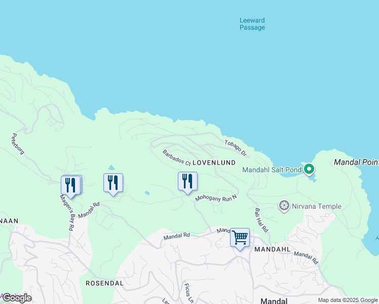 map of restaurants, bars, coffee shops, grocery stores, and more near Barbados Court in Northside