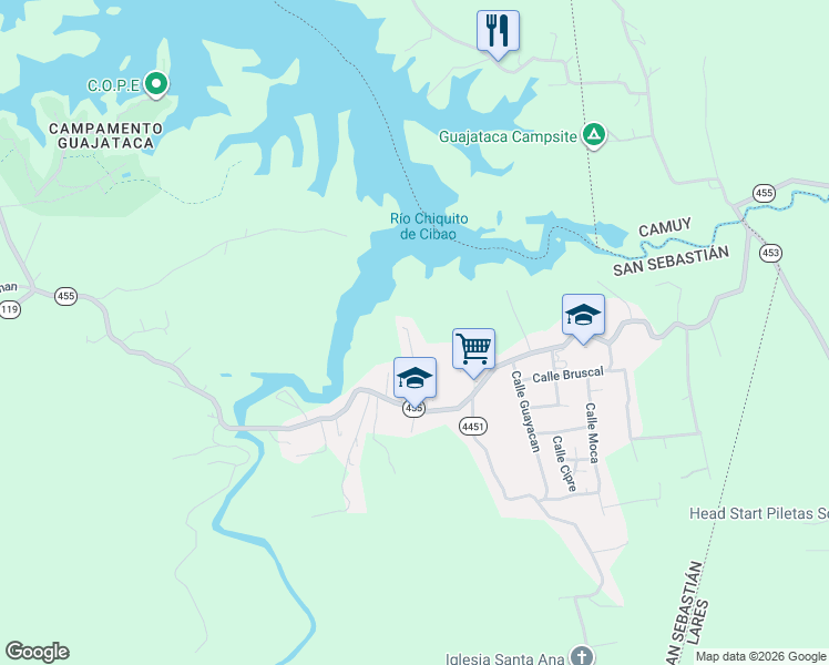 map of restaurants, bars, coffee shops, grocery stores, and more near in Juncal