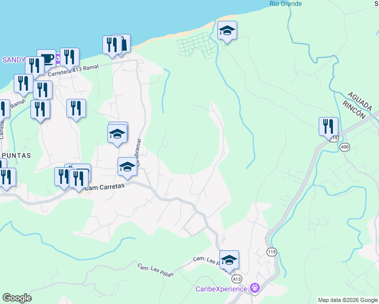 map of restaurants, bars, coffee shops, grocery stores, and more near Sec Cuchillo Piña in Aguada