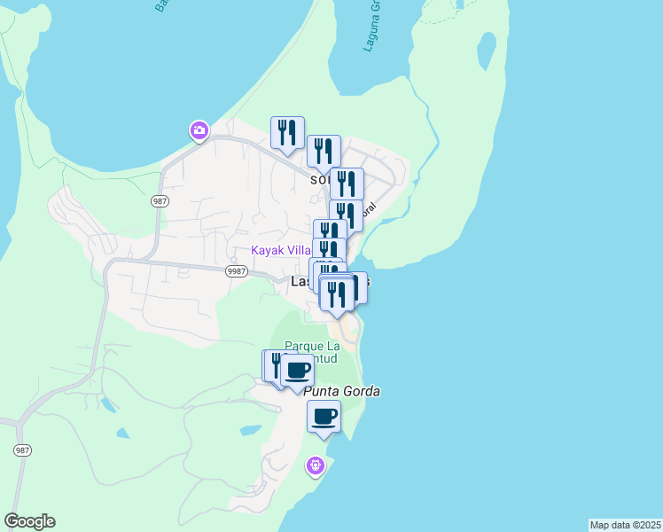 map of restaurants, bars, coffee shops, grocery stores, and more near Carretera Cabezas de San Juan in Fajardo